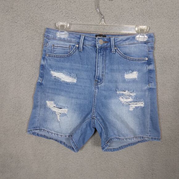 Simple Society shorts size 7/28 high rise light blue distressed - Picture 6 of 6